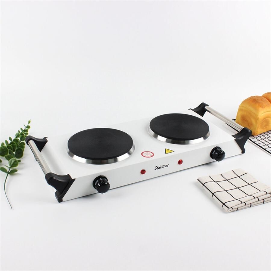 Noorafshan Draagbare Elektrische Kookplaat 2000W – Dubbele Hotplate met Instelbare Temperatuur – Compact Energiezuinig en Rookvrij – Geschikt voor Alle Pannen – (NA)