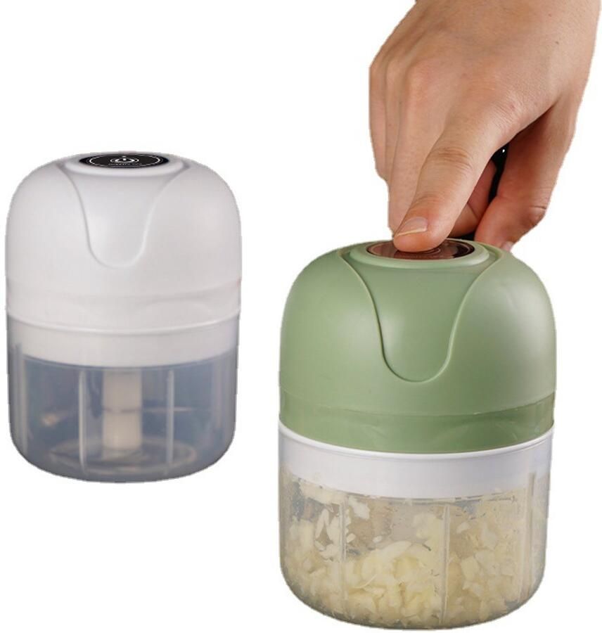 Nosheir Elektrische uiensnijder set van 2 Groentesnijder Mini chopper Draadloze keukensnijder
