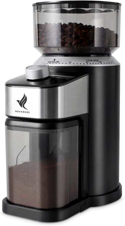 NovaWare Koffiemolen Pro – Elektrische Koffiemolen – Koffiebonen maler – Koffiemaler Coffee Grinder Zwart