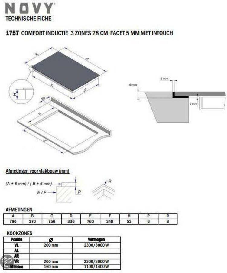 Novy 1757 Comfort Inductiekookplaat