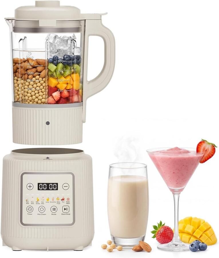 Nut Milk Maker 1750 ml Automatische Amandelmelkmachine 9-in-1 voor Zelfgemaakte Plantaardige Melk