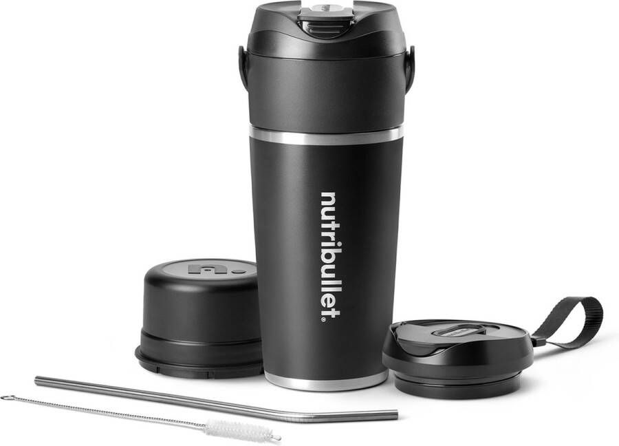 NutriBullet Flip Draadloze Blender RVS Thermos Beker To Go Zwart - Foto 2
