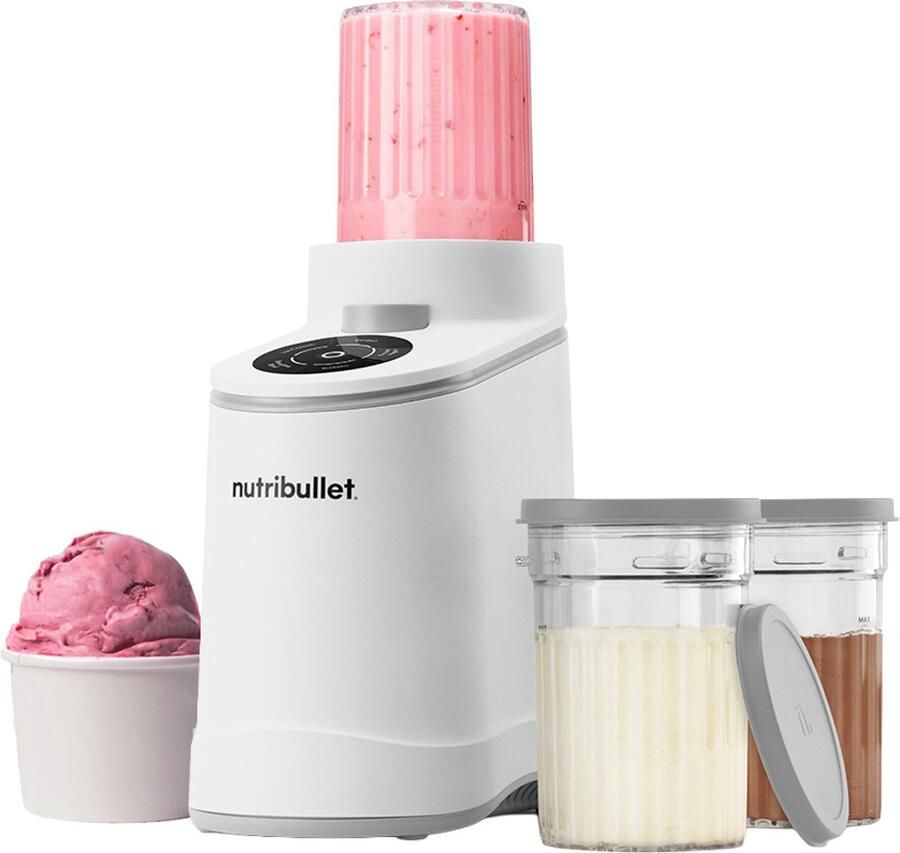 NutriBullet Chill IJsmachine Wit 500W 5 Programma's Roomijs Sorbet Gelato en Frozen Yogurt