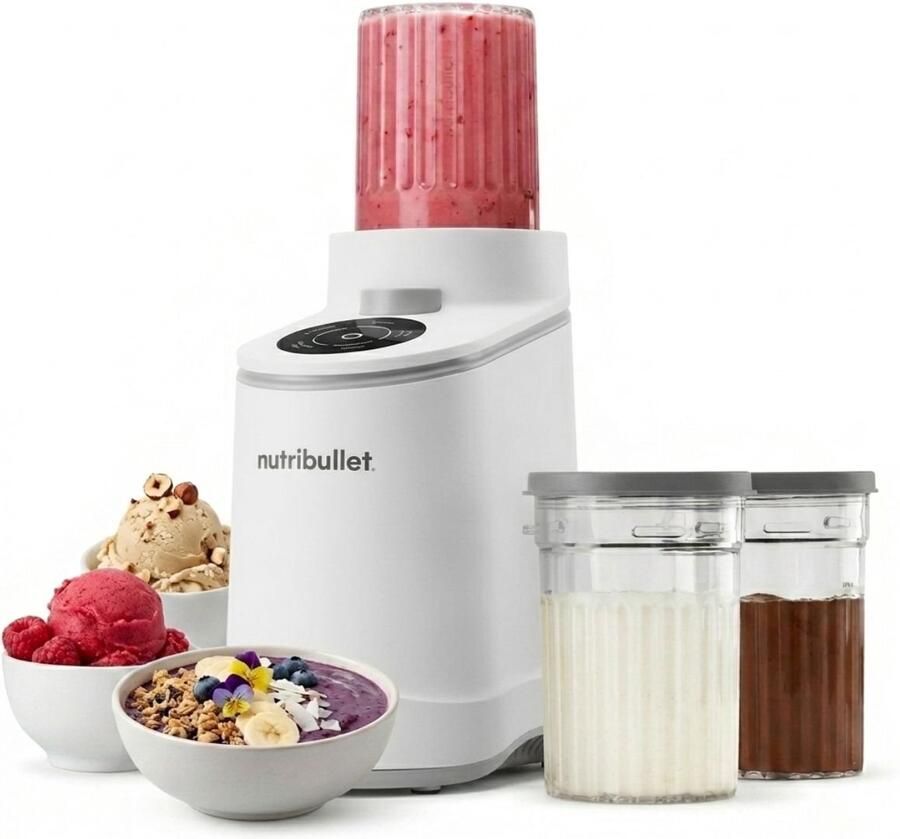 NutriBullet Chill IJsmachine Wit 500W 5 Programma's Roomijs Sorbet Gelato en Frozen Yogurt Inc. Receptenboek - Foto 2