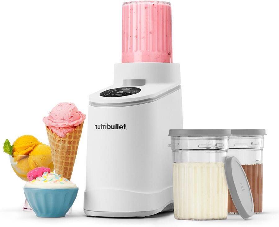 NutriBullet Chill IJsmachine Wit 500W 5 Programma's Roomijs Sorbet Gelato en Frozen Yogurt Inc. Receptenboek - Foto 3