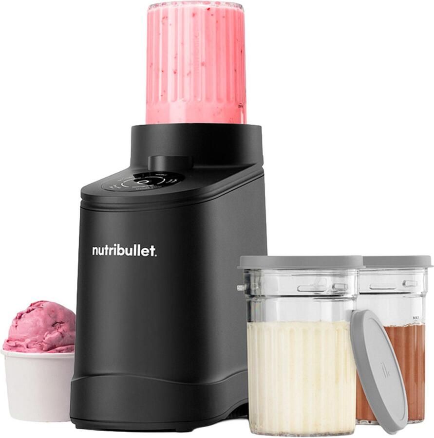 NutriBullet Chill IJsmachine Zwart 500W 5 Programma's Roomijs Sorbet Gelato en Frozen Yogurt Inc. Receptenboek