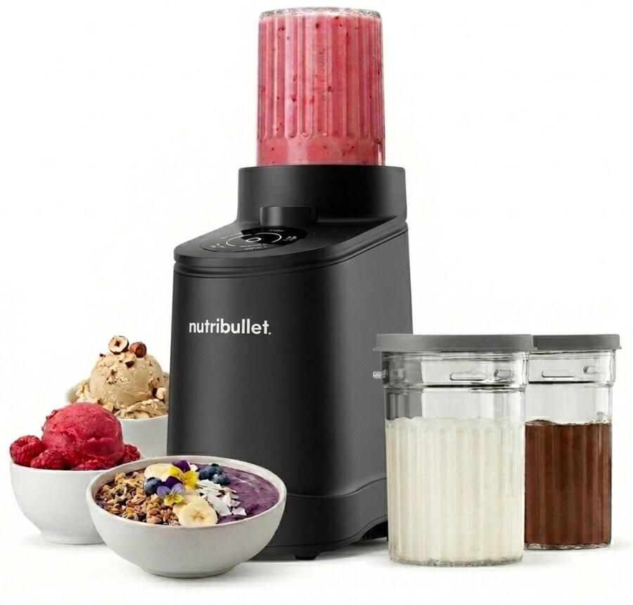 NutriBullet Chill IJsmachine Zwart 500W 5 Programma's Roomijs Sorbet Gelato en Frozen Yogurt Inc. Receptenboek - Foto 2
