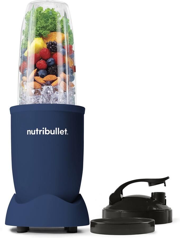 NutriBullet Exclusive Blender 900 Watt Smoothie Maker 700 ml Drinkbeker BPA en BPS-vrij Incl. To Go Deksel en Mixing Accessoires Indigo Blauw