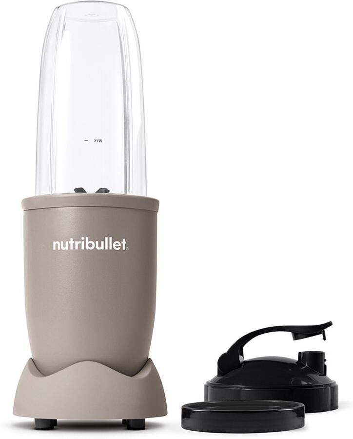 NutriBullet Exclusive Blender 900 Watt Smoothie Maker Incl. To Go Deksel & Accessoires 700 ml Drinkbeker BPA & BPS-vrij Grijs Mocca