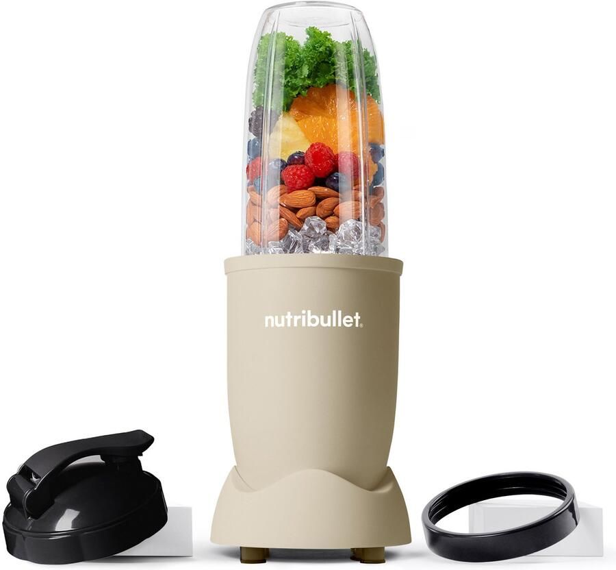 NutriBullet Exclusive Pastel Blender 900 Watt Smoothie Maker Incl. To Go Deksel & Accessoires 700 ml Drinkbeker BPA & BPS-vrij –Linnen Beige