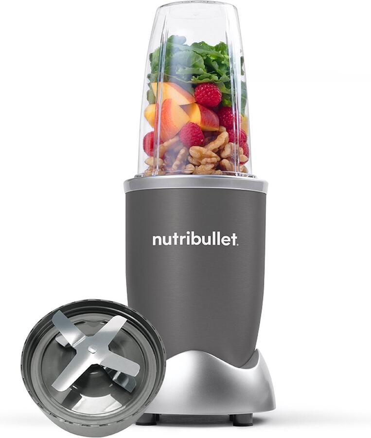 NutriBullet Original Blender Smoothie Maker 5-delig 600 Watt Blender Grijs Incl. Digitaal Receptenboek - Foto 2