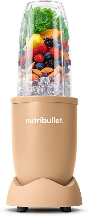 NutriBullet Pro Blender 900 Watt Incl. Mixing Accessoires Incl. 900 ml Tritan Drinkbeker en Drinkring- BPA- en BPS-vrij Beige