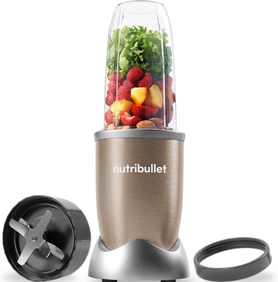 NutriBullet Pro Blender Smoothie Maker 700 ml Tritan Drinkbeker BPA- en BPS-vrij Incl. Drinkring 900 Watt Champagne - Foto 2