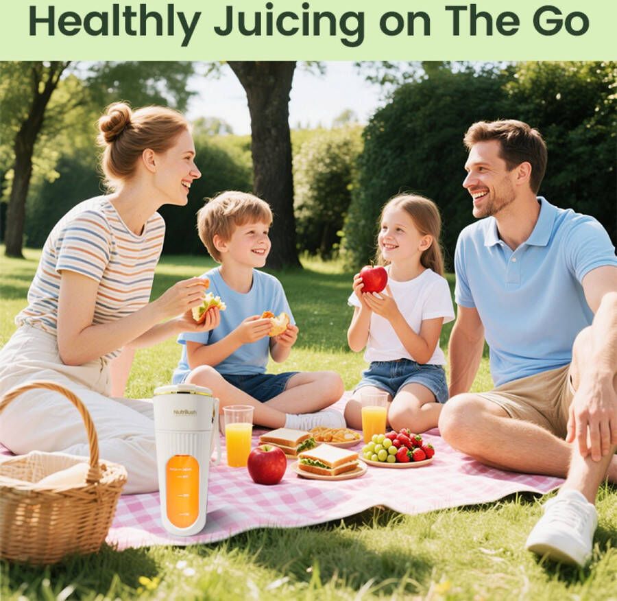 NutriLush – Mini Blender – Juice & Smoothie Maker – Draagbaar – USB Oplaadbaar – 340ml