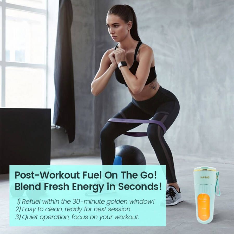 NutriLush – Mini Blender – Juice & Smoothie Maker – Draagbaar – USB Oplaadbaar – 340ml