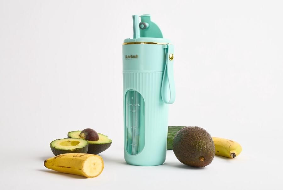 NutriLush Mini Blender – Smoothie Maker To Go – Draagbare Blender – USB Oplaadbaar – 340ml – Voor Shakes Smoothies & Eiwitdranken – Portable Blender Onderweg