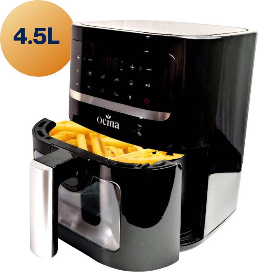 Ocina Airfryer Heteluchtfriteuse 1600W 4 5L Digitaal Display Zwart Black Friday 2023 - Foto 3