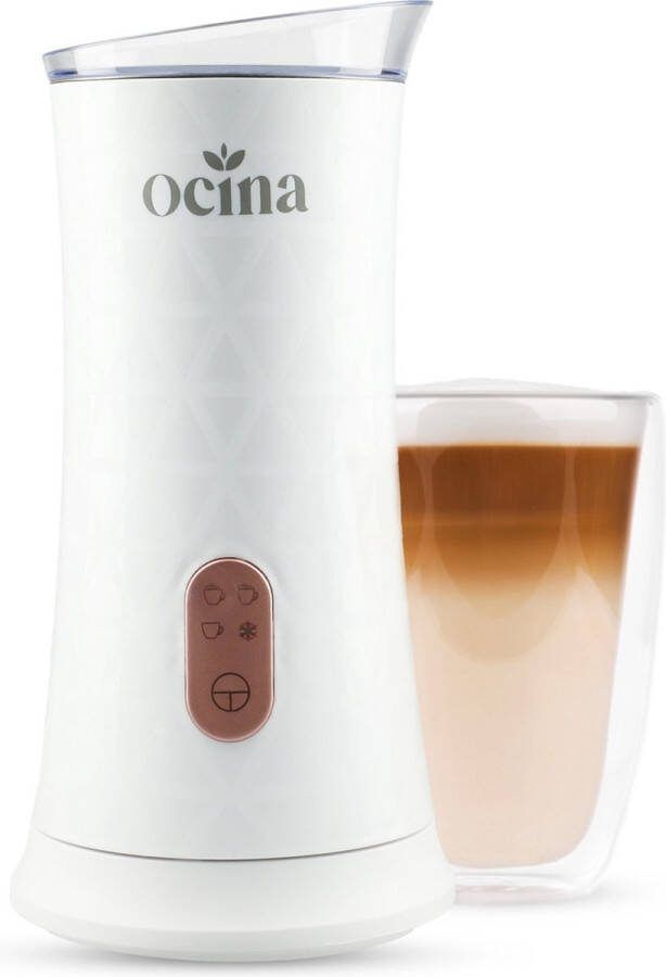 Ocina Elektrische Melkopschuimer Melkklopper Milk Frother Melkkoker Electrisch- Warm en Koud 4 in 1 240 ML Wit