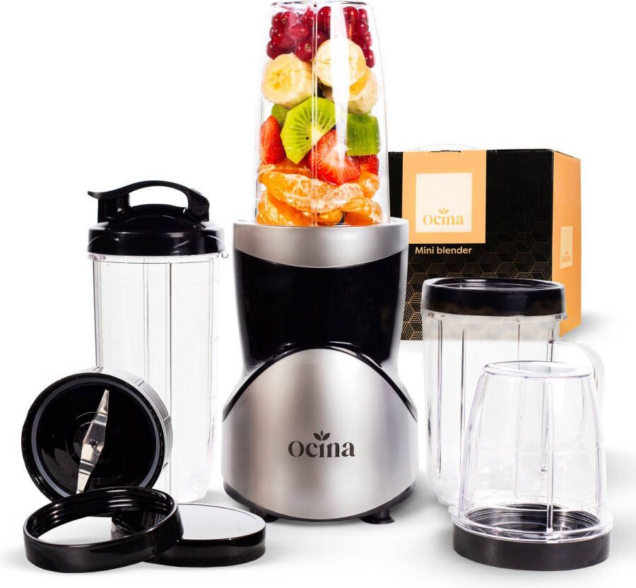 Ocina Mini Blender Smoothie Maker Blender To Go 500W 12-Delige Set Zilver Black Friday 2023 - Foto 3