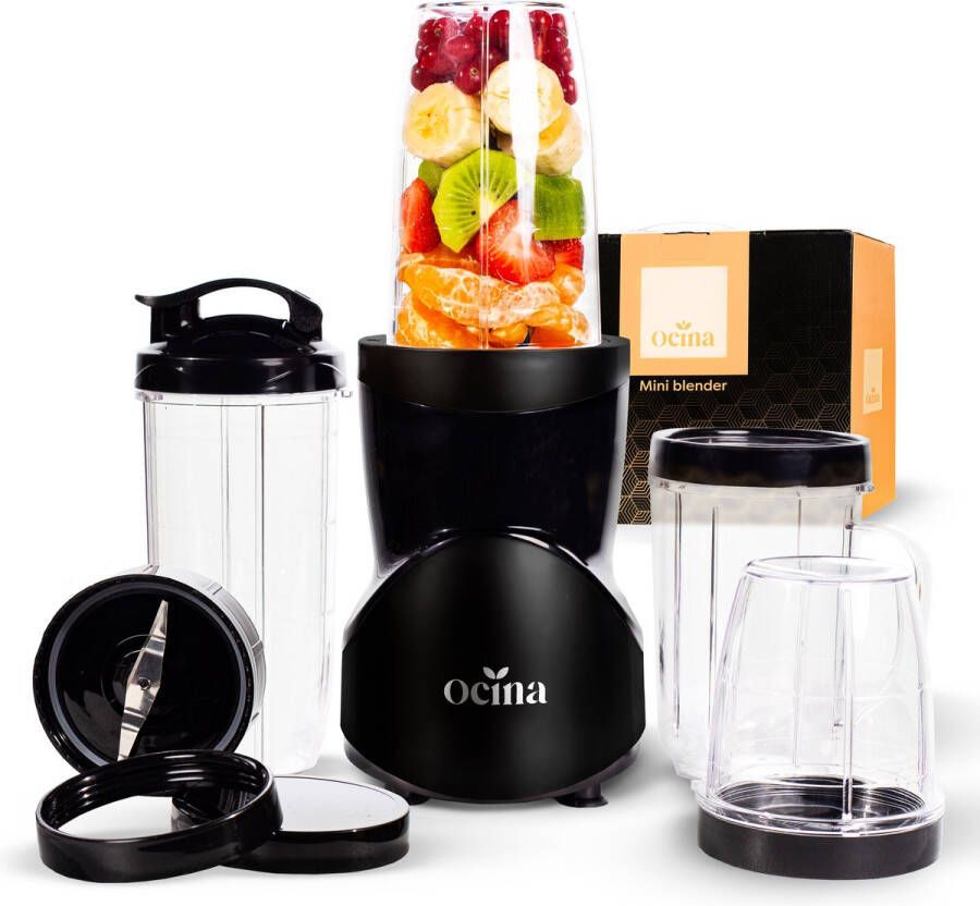 Ocina Mini Blender Smoothie Maker Blender To Go 500W 12-Delige Set Zwart Black Friday 2023 - Foto 3