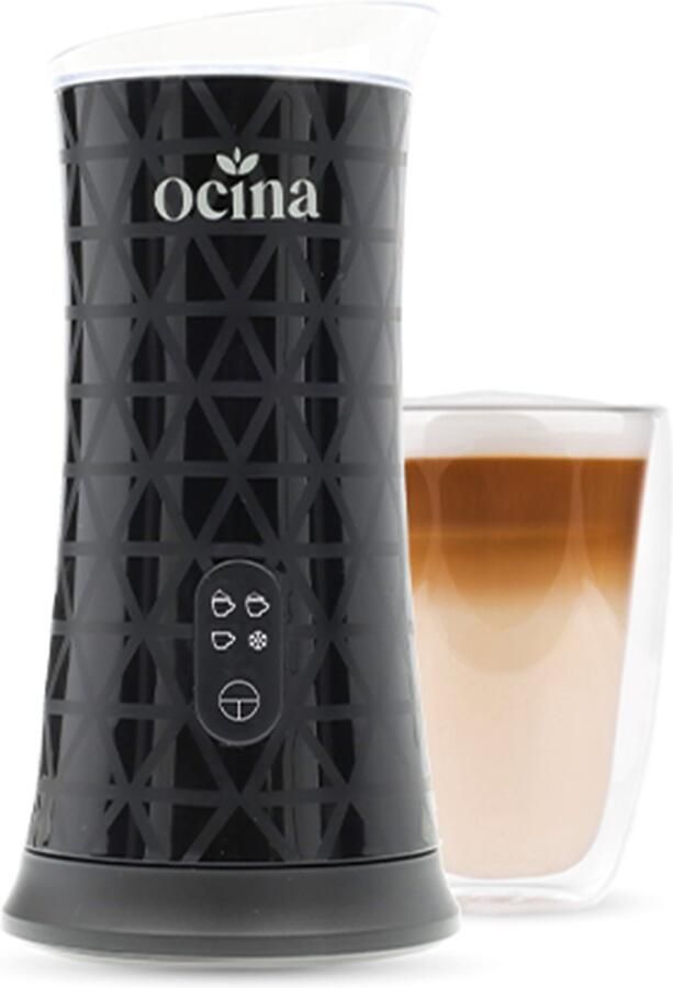 Ocina Elektrische Melkopschuimer Melkklopper Milk Frother Melkkoker Electrisch- Warm en Koud 4 in 1 240 ML Zwart