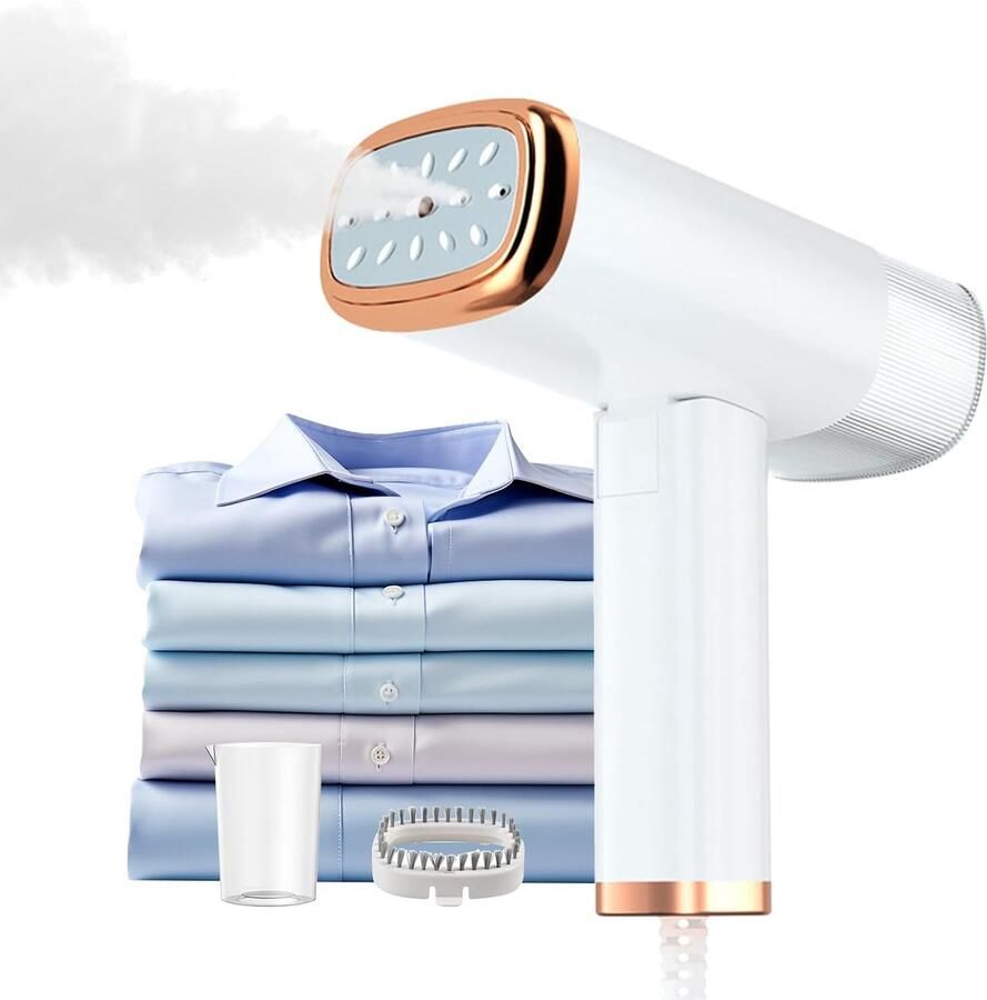 OEMG Draagbare kledingstomer met strijkijzer Opvouwbare kledingstomer Inhoud 120 ml Kledingstomer Snel opwarmen in 20 seconden & 1000W hoog vermogen Verwijdert direct kreuken uit kleding voor thuis op reis