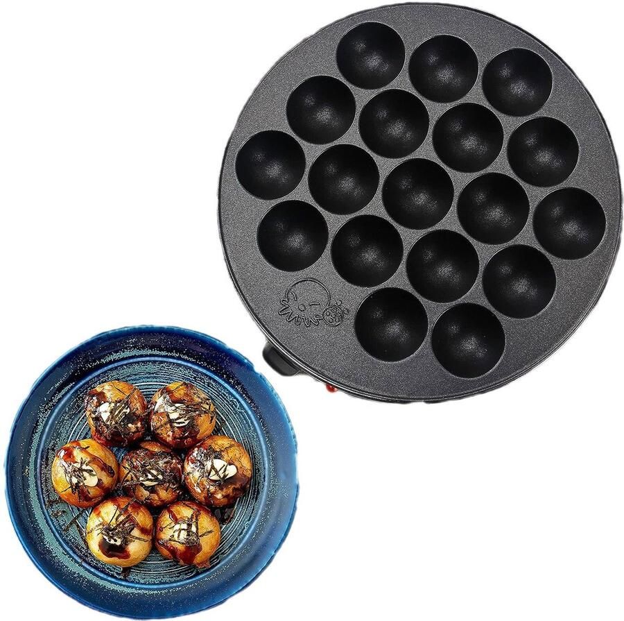 Oemmn 110V Amerikaanse Norm Elektrische Octopus Maker – 18 Gaten Bakmachine voor Octopusballen