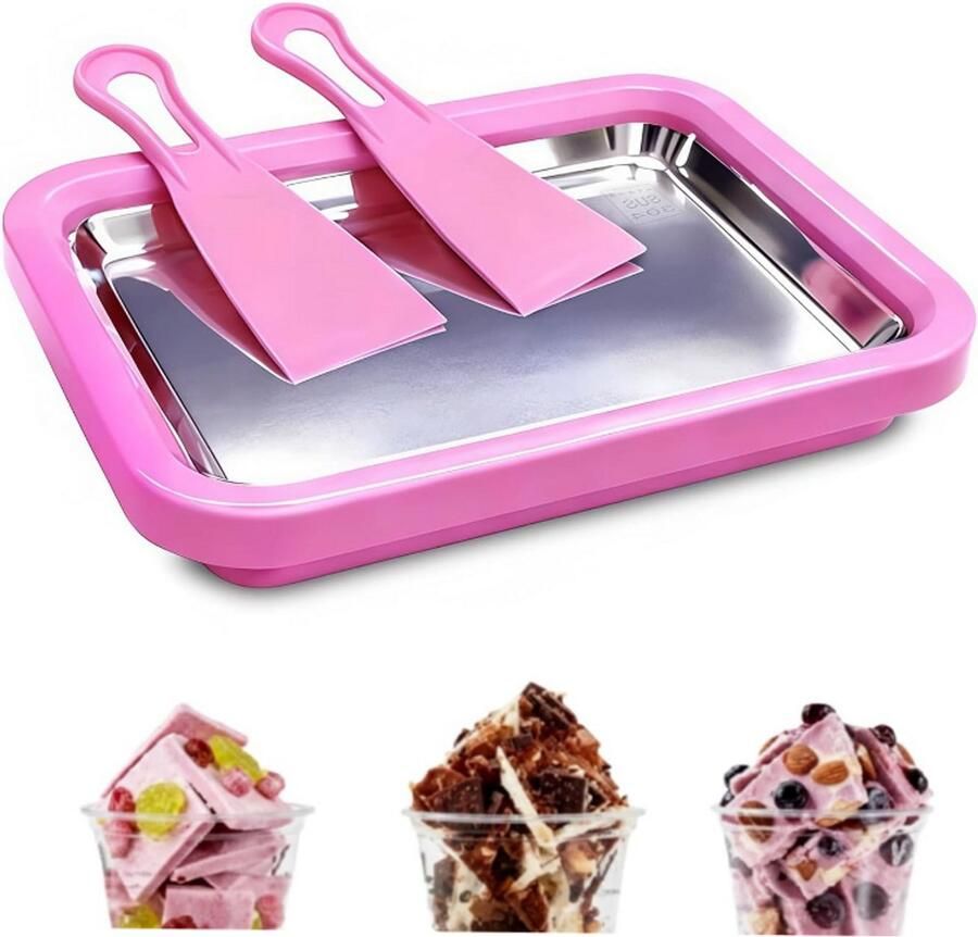 Oemmn Roze Huishoudelijke IJsmachine – Zelfgemaakte Fruit Yoghurt Ijsmaker Kinderen DIY Mini IJsbakmachine