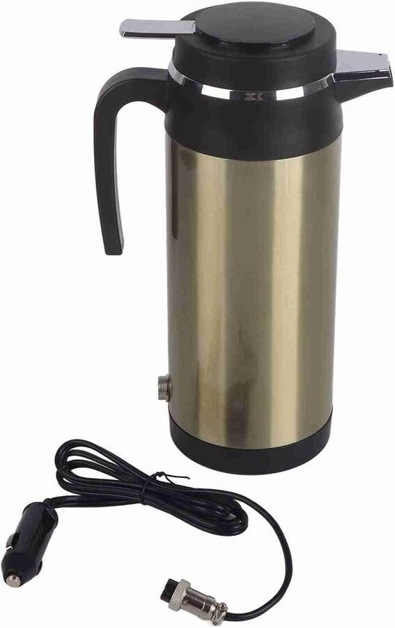Omabeta Draagbare waterkoker Draagbare waterkoker met temperatuurregeling Reiswaterkoker Campingwaterkoker Kleine waterkoker Auto waterkoker Met werklampje 1000 ML