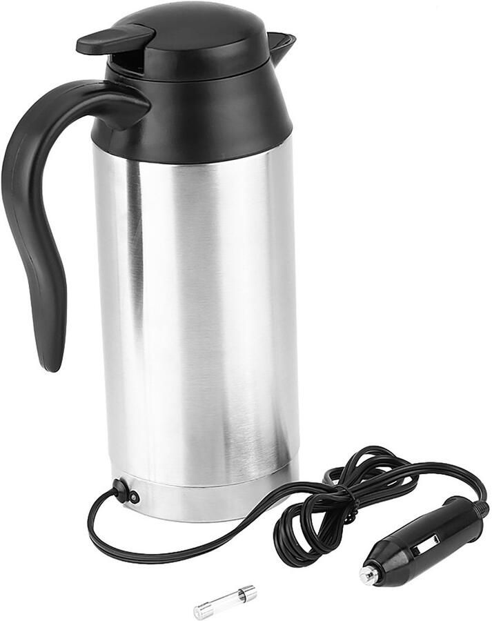 Omabeta Draagbare waterkoker Draagbare waterkoker met temperatuurregeling Reiswaterkoker Campingwaterkoker Kleine waterkoker Auto waterkoker Met werklampje 750 ML