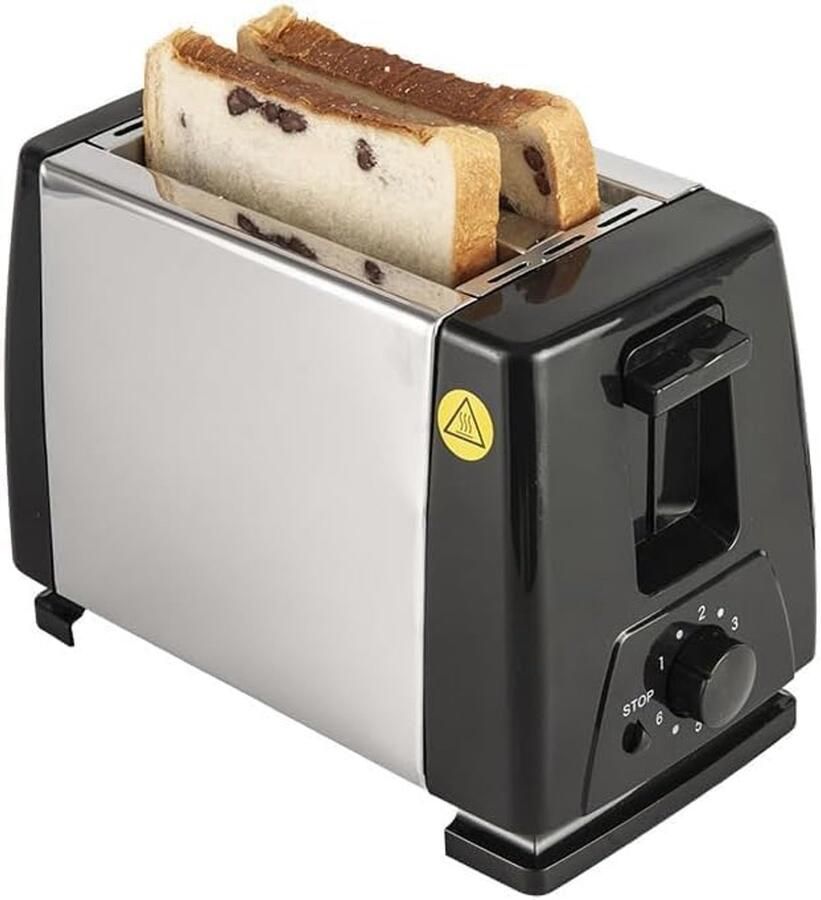 Oneay 2-sneetjes broodrooster & sandwichmaker – Compact toaster voor bagels muffins & panini – 650W – Zwart