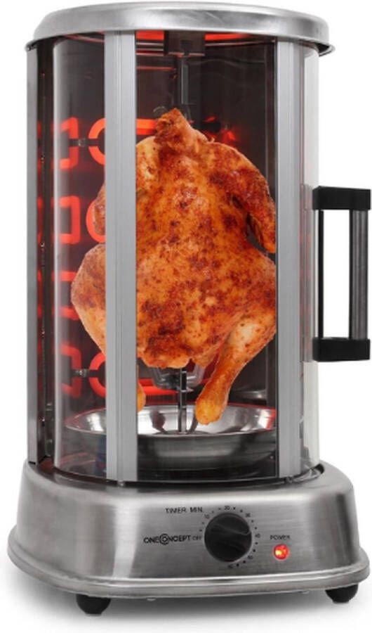 OneConcept Verticale Grill Verticale Grill Met Deksel Kebab Spiezen Kebab Grill Kebab Machine Kebab Grill Voor Thuis Kippengrill Donergrill Kip Grill Vertikale Grill Verticale Grill Voor Kip Kebab
