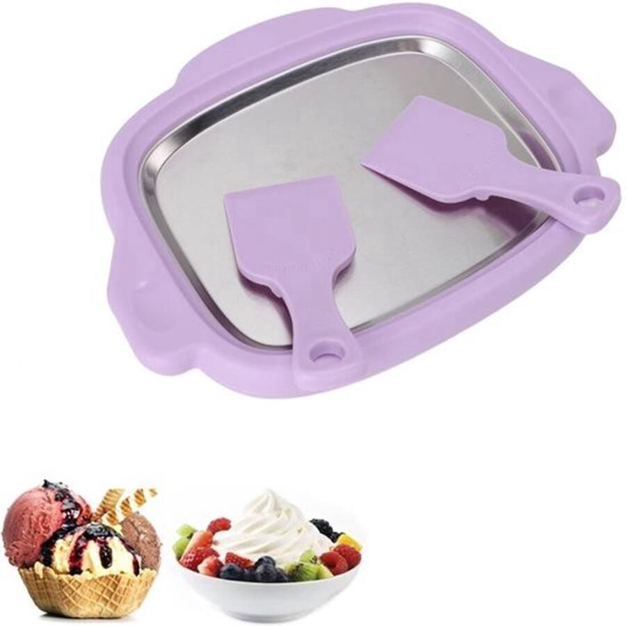 Opgerolde ijsmachine roestvrijstalen ijsmachine ijsbak bevroren yoghurtmaker voor kinderen zelfgemaakte ijsslushies bevroren yoghurt gelato (-3118240120813)