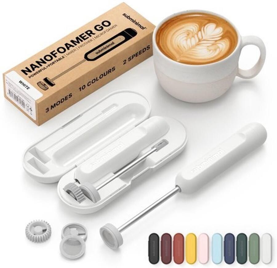 Oplaadbare Handheld Melkopschuimer Wit