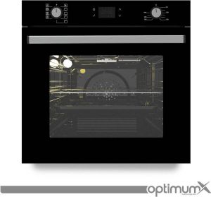 Optimum X 6090 Inbouw oven Hetelucht Grill -Digitaal timer Roestvrijstaal 9 programma zwart 71 liter