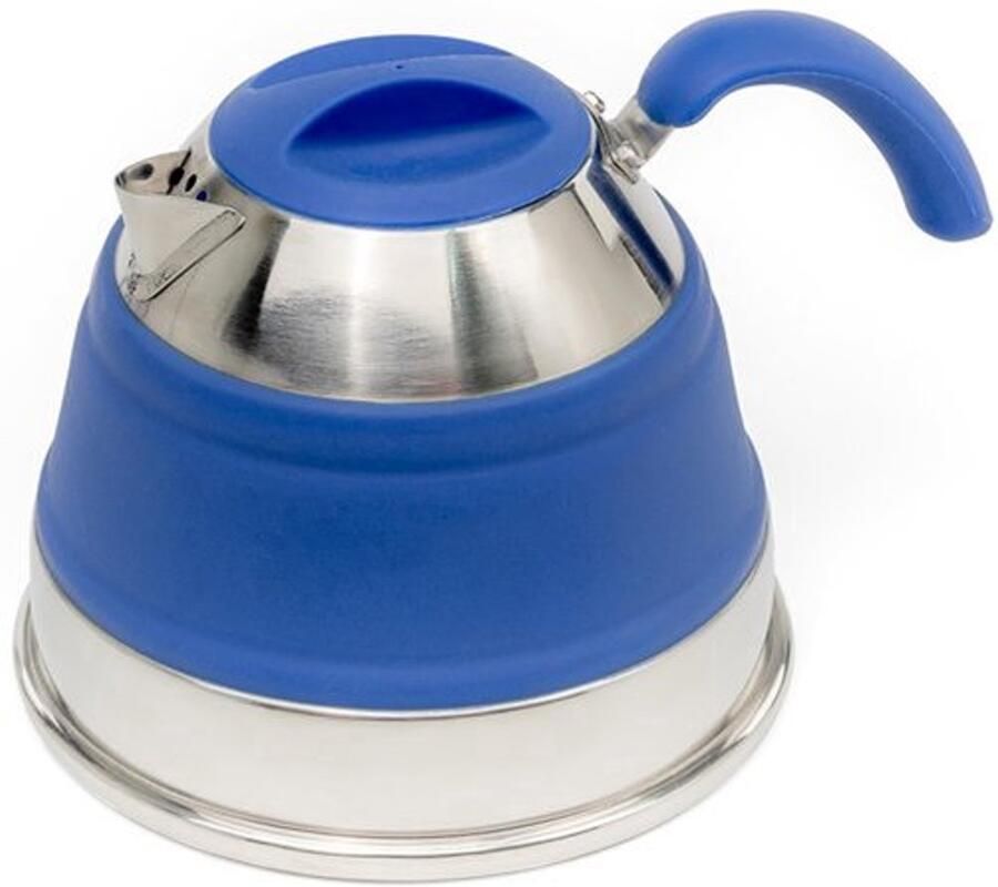 Opvouwbare 1 5L siliconen waterkoker camping waterpot reisketel opvouwbare waterkoker kleine draagbare siliconen theeketel outdoor kamppot (paarsblauw)