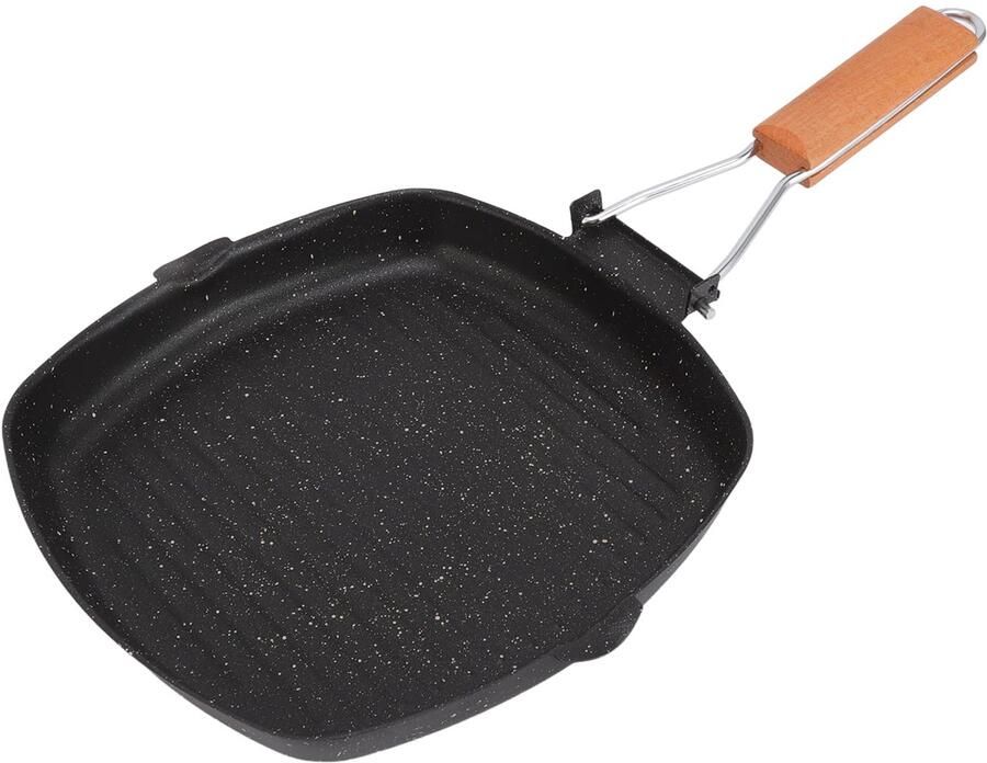 Grillpan Antiaanbaklaag Inklapbare handgreep