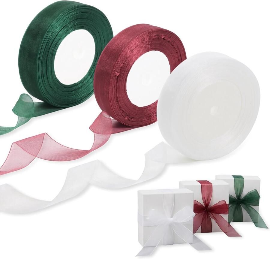 Organza lint voor cadeaus 25 mm 45 m