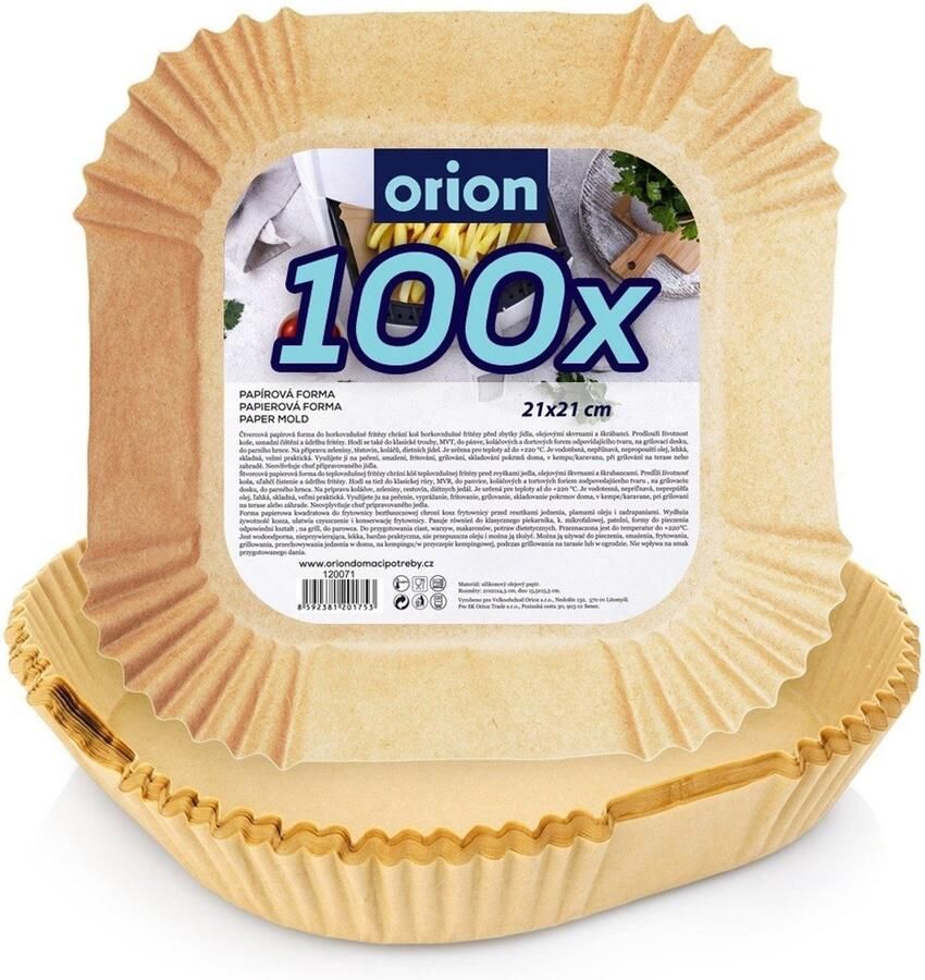 Orion Air Fryer Papieren Vierkante Inleg 21x21 cm 100 stuks