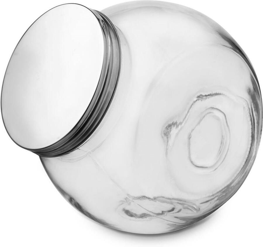 Orion Glazen Voedselcontainer 3L Roestvrijstalen Deksel Vaatwasmachinebestendig