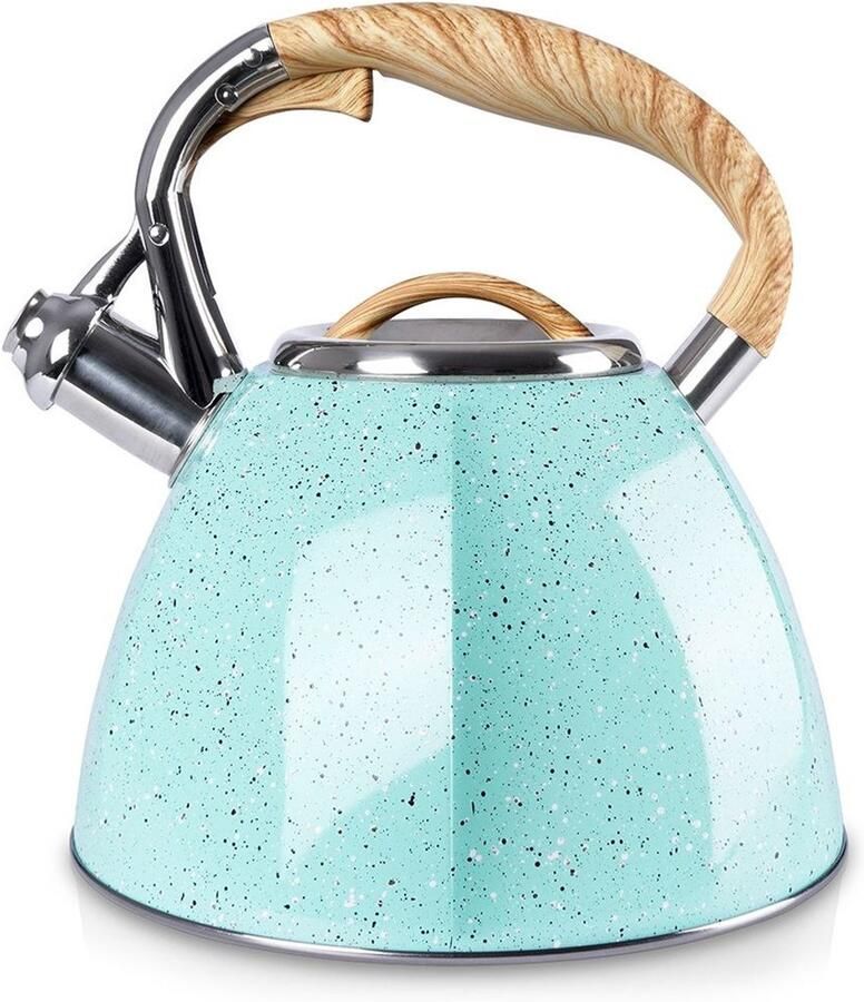 Orion Waterkoker Met Fluit Emalië Blauw 3 l