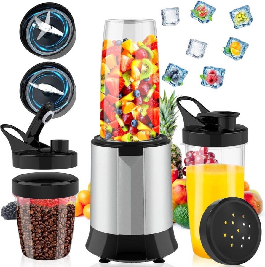 Orretti Smoothie Blender-1200W Persoonlijke Blender voor Shakes en Smoothies BPA-vrije Blender voor Smoothies Krachtige Blender voor de Keuken Sapjes Babyvoeding