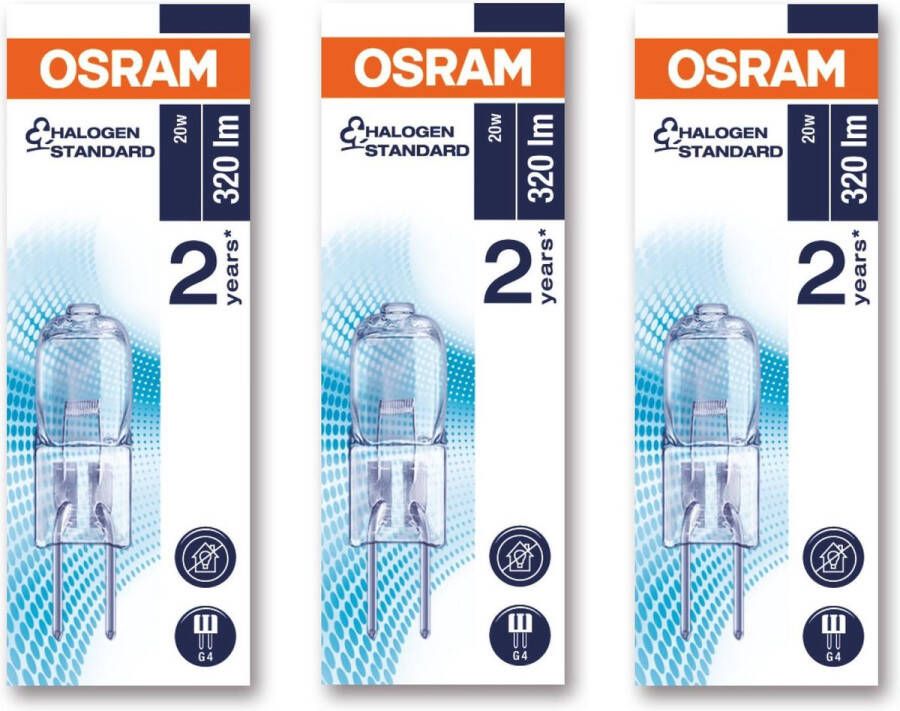 Osram 3 stuks Halostar Oven 300ºC G4 12V 20W 64428