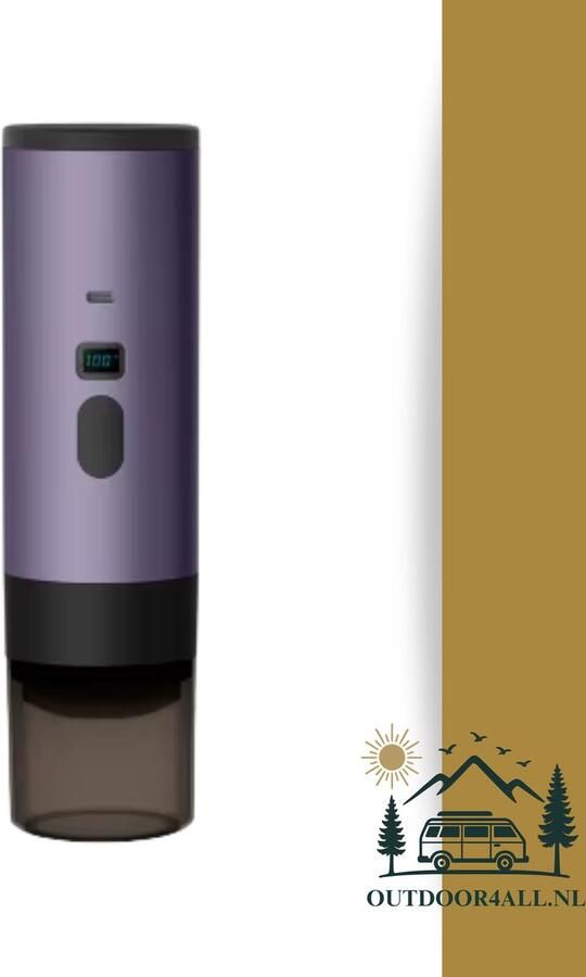 Outdoor4all Draagbare Koffiemachine Coffee maker voor camping op reis of onderweg Oplaadbaar Paars