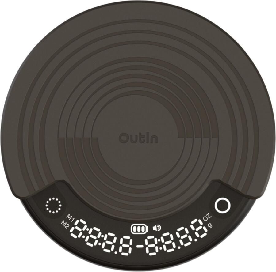 Outin Claro Koffie Weegschaal 0.1g Nauwkeurig Ingebouwde Timer USB-C Espresso & Pour-Over Geschikt