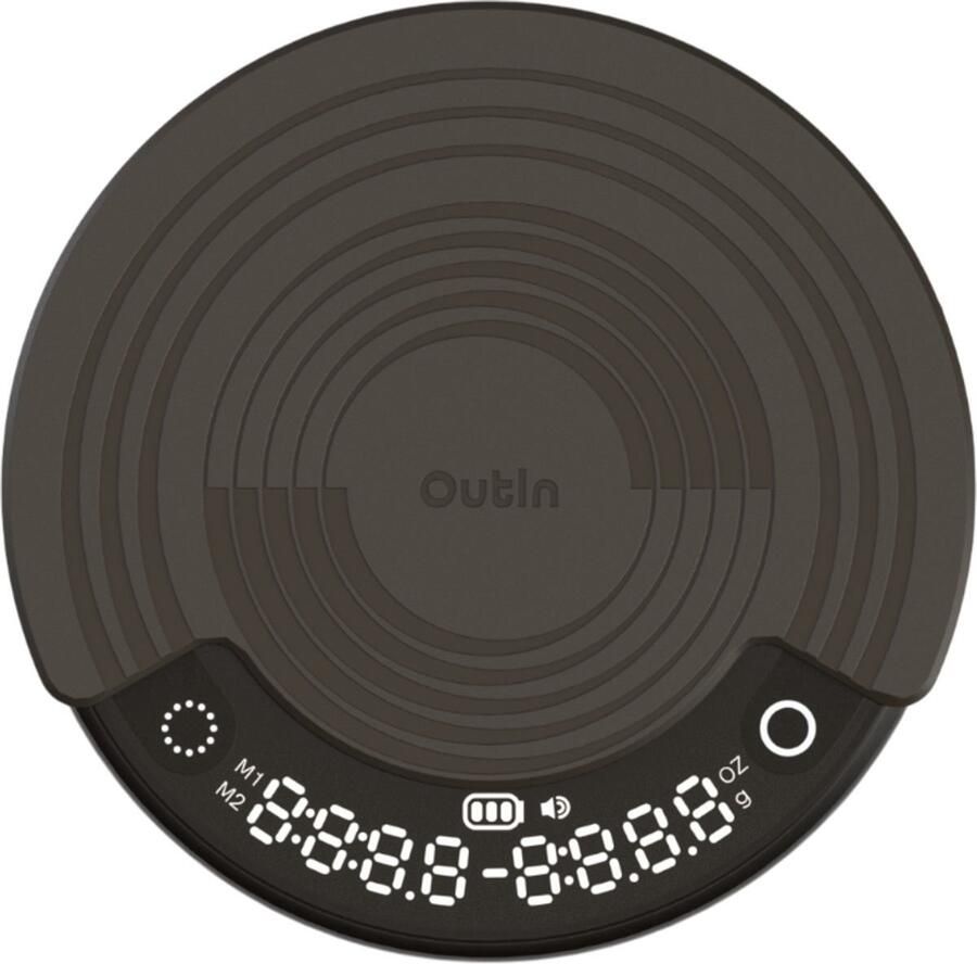 Outin Claro Koffie Weegschaal 0.1g Nauwkeurig Ingebouwde Timer USB-C Espresso & Pour-Over Geschikt