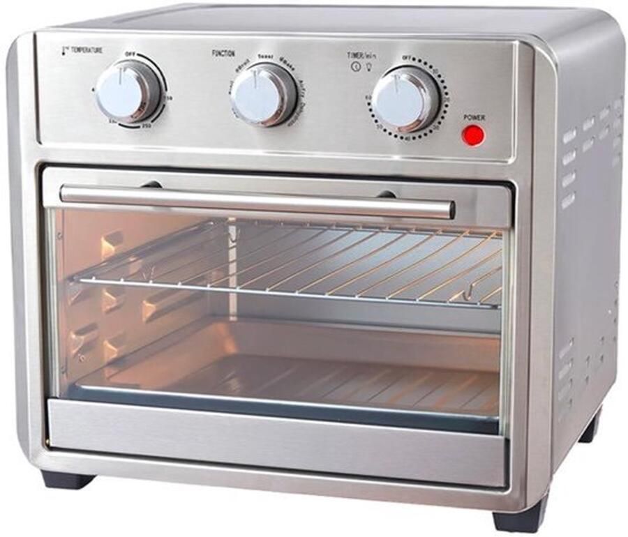 Oven en heteluchtfriteuse 22L voor het koken van grote hoeveelheden levensmiddelen Ideaal voor frituren bakken braden en grillen Timer met automatische uitschakeling 1700 W