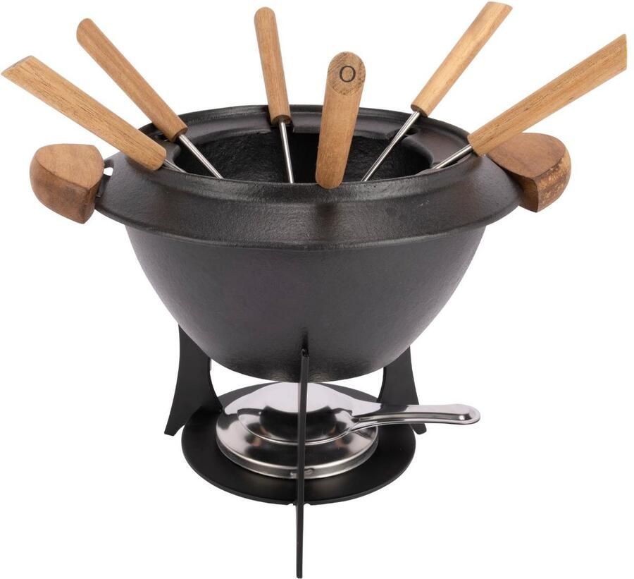 Overige merken Fondueset Gietijzer Zwart Hout