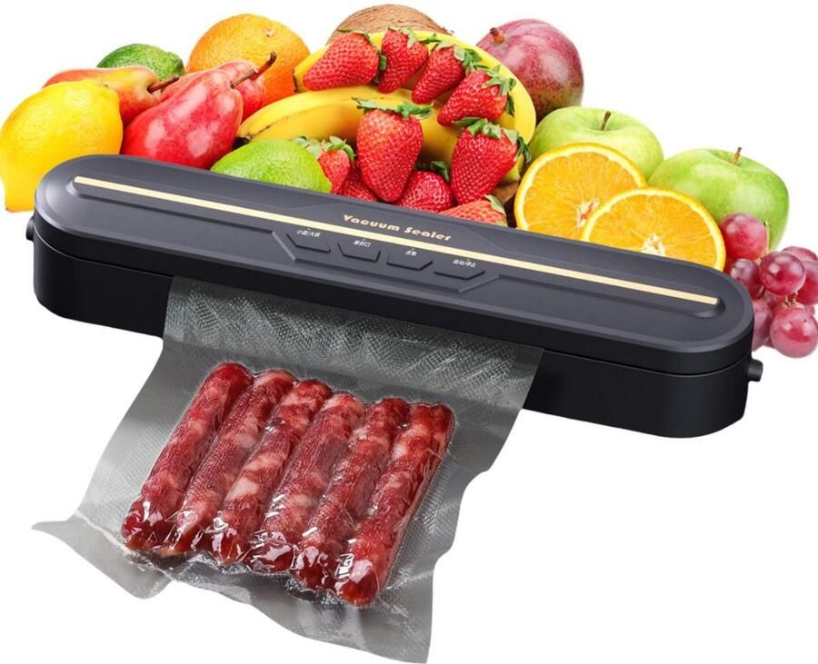 OYLCDI Vacuümmachine 120W – 28 cm Rolbreedte – Nat- & Droogmodus – Houdt voedsel tot 8× langer vers – Inclusief 10 vacuümzakken
