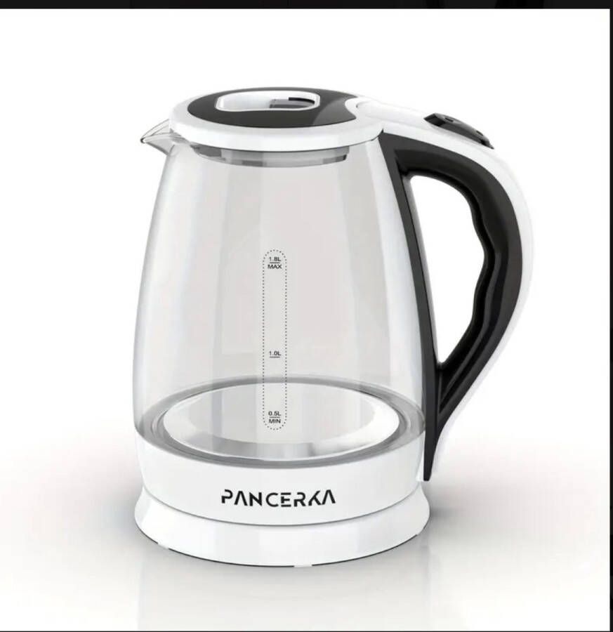 PANCERKA Nestello Elektrische Waterkoker 1 8 L met Ingebouwd Theefilter – Glas – 2200W – Automatische Uitschakeling